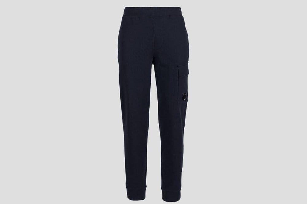 CP Company Diagonal Raised Fleece Sweatpants Dark Blue