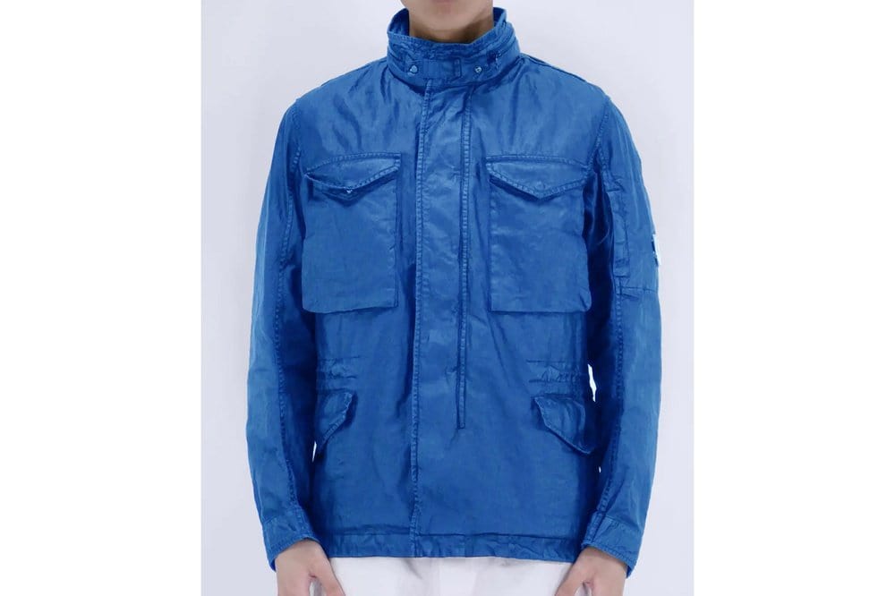 CP Company Lino Wax Utility Jacket Blue