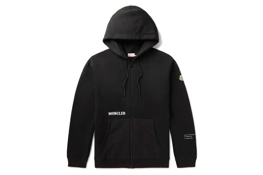 7 Moncler Genius x FRGMT Hiroshi Fujiwara Logo-Appliquéd Hoodie Black