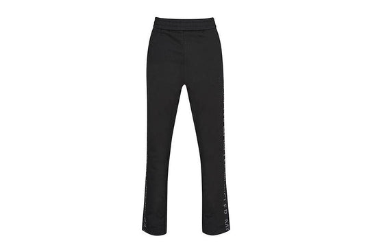 Moncler Taped Jogging Pants With Rubber Logo Patch Black