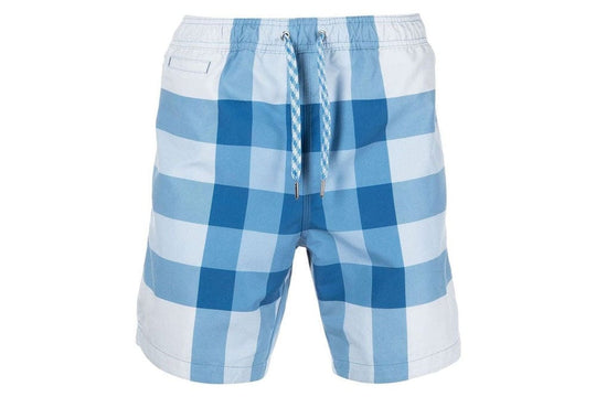 Burberry Check Pattern Swim Shorts Light Blue