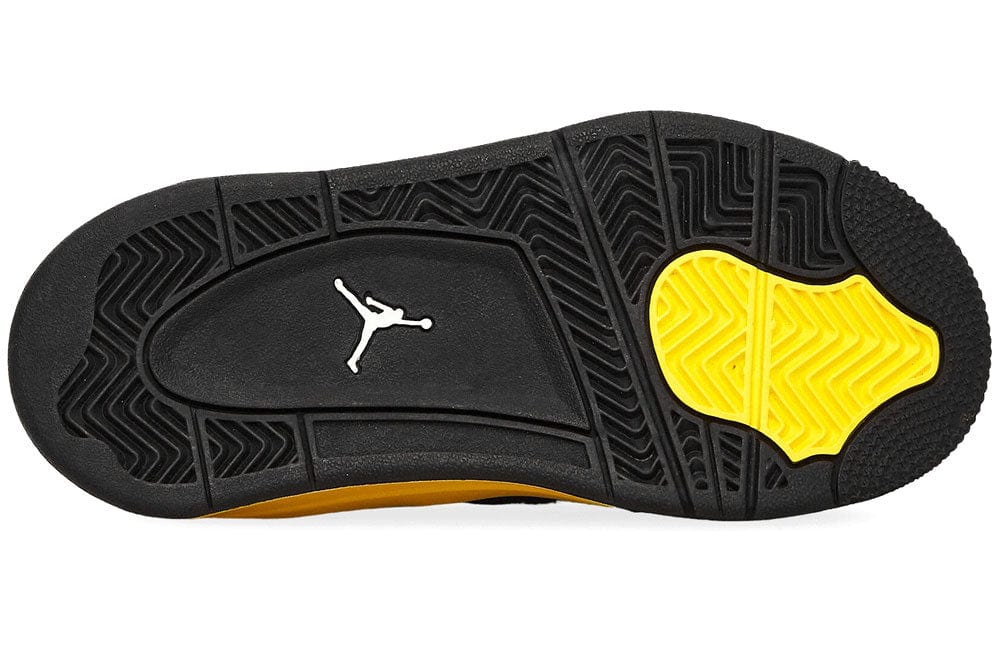 Nike Air Jordan 4 Retro 'Thunder' Sneakers Black Tour Yellow (PS)