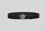 Versace Belt Versace Medusa Embossed Greca Leather Belt