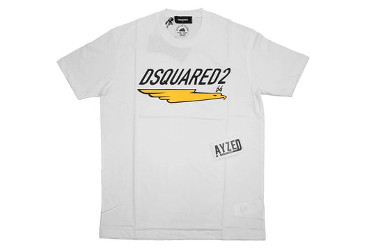 Dsquared2 T-Shirt Eagle Print White Yellow