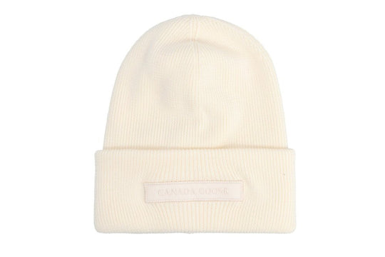 Canada Goose Logo Patch Emblem Toque Beanie Hat Off White