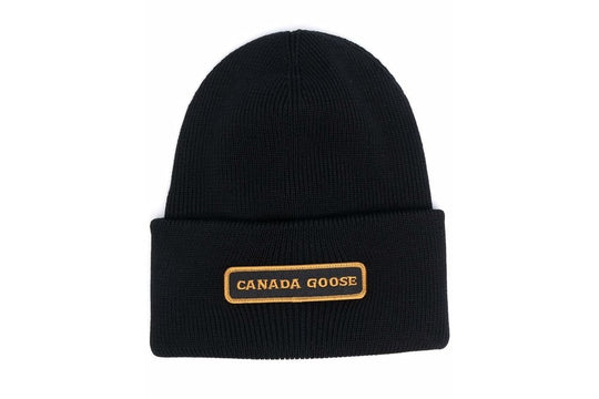 Canada Goose Logo Patch Emblem Toque Beanie Hat Black