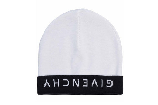 Givenchy Logo Reversible Beanie Hat White & Black