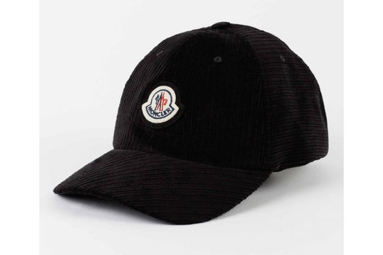 Moncler Logo Velvet Baseball Cap Black