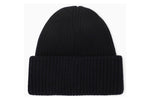 Moncler Hat Moncler Logo Patch Ribbed Cashmere Blend Beanie Navy
