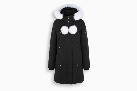 Moose Knuckles Midnight Blue Stirling Parker White Fur Women