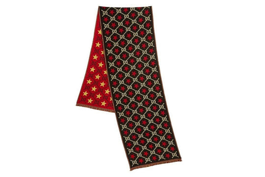 Gucci GG Star Scarf Black Red