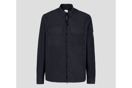 CP Company Taylon L Zipped Shirt Dark Blue