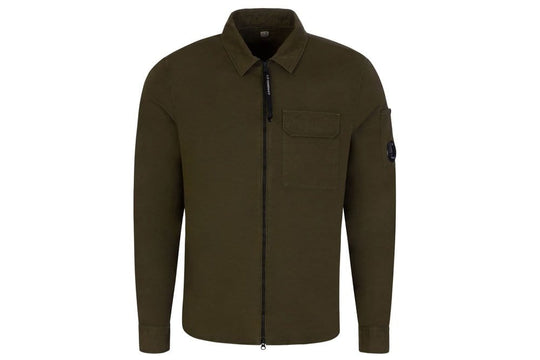 CP Company Zipped Overshirt Khaki Green