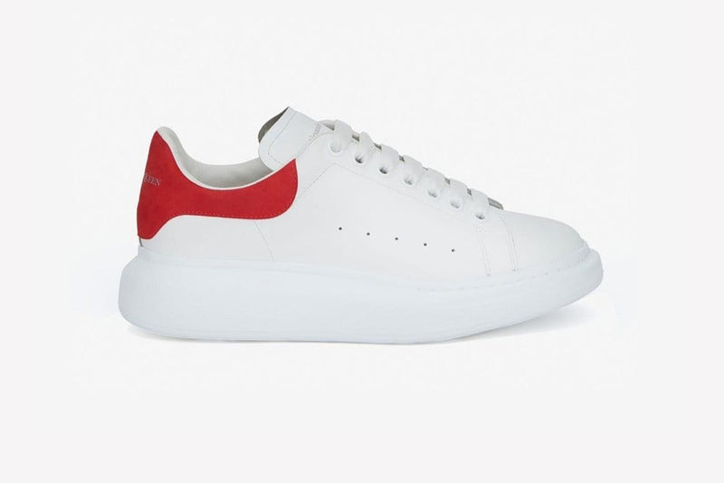 Alexander McQueen Oversized Sneakers White Red Suede Heel