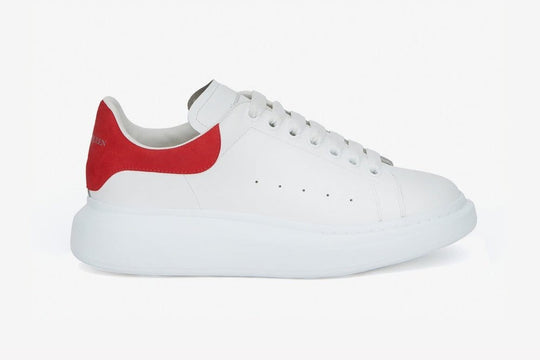 Alexander McQueen Oversized Sneakers White Red Suede Heel