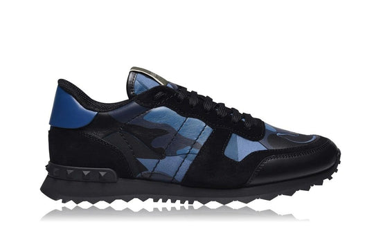 Valentino Garavani Rockrunner Bluette Black Camo Sneakers