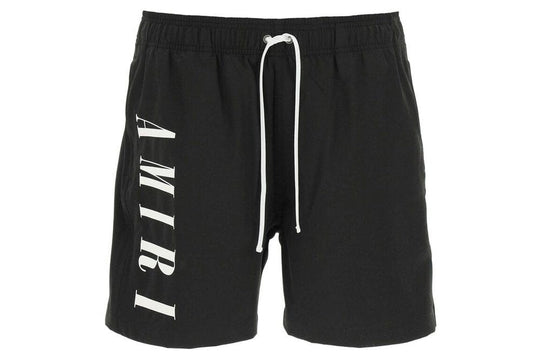Amiri Vertical Logo Swim Shorts Black
