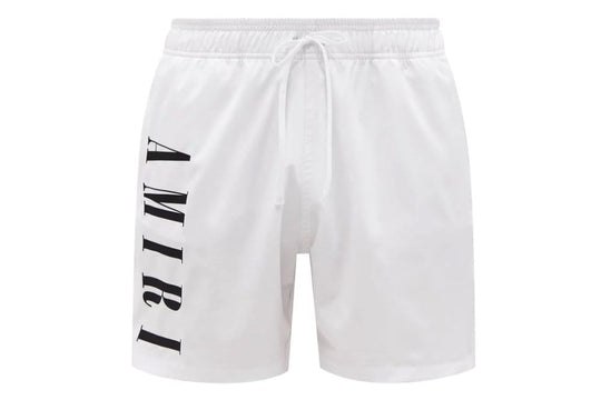 Amiri Vertical Logo Swim Shorts White