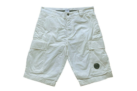 CP Company Twill Stretch Shorts Gauze White