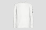 CP Company Sweatshirt CP Company Chenille Cotton Crew Neck Knit Sweater Gauze White