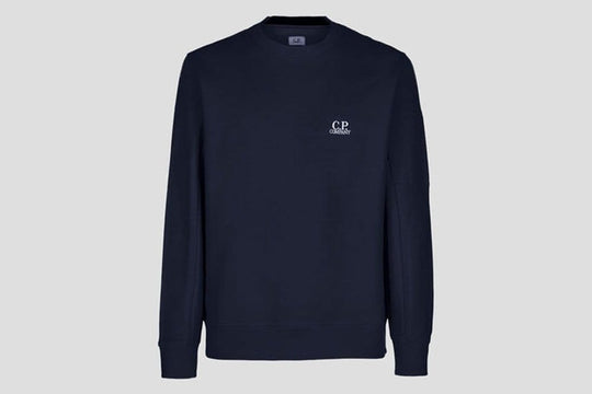 CP Company Diagonal Raised Fleece Logo Sweatshirt Dark Blue