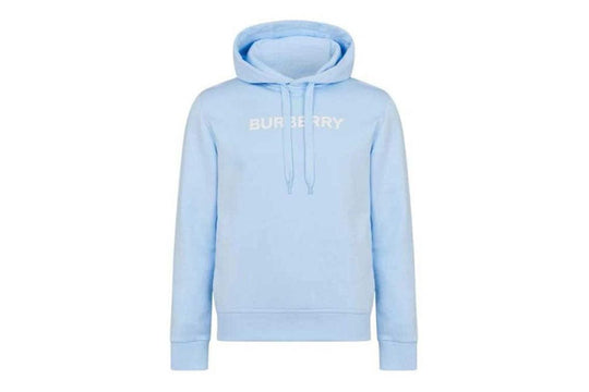 Burberry Ansdell Logo Cotton Jersey Hoodie Light Blue