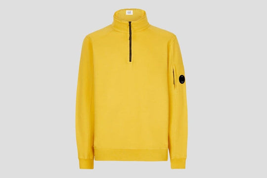 CP Company Light Fleece Quarter Zip Hoodie Yellow