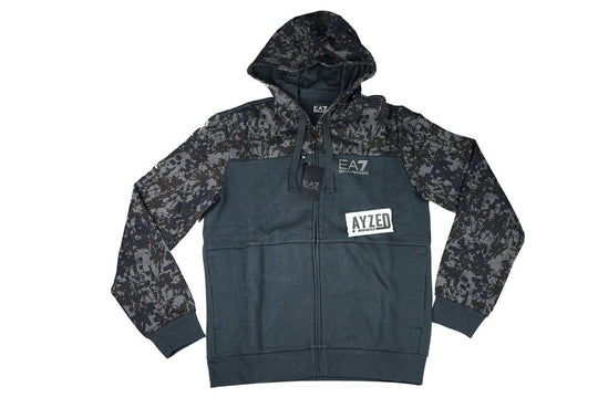 EA7 Emporio Armani Black And Grey Camo Hoodie