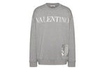 Valentino Sweatshirts & Jumpers Valentino Metallic Embossed Logo Crew Neck Sweatshirt Grey