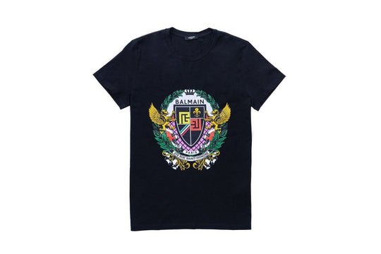 Balmain Paris Oversized Graphic Print T-Shirt Black