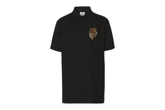 Burberry TB Tiger Logo Oversized Polo T-Shirt Black