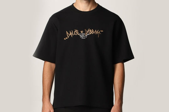 Dolce & Gabbana Embroidered Logo T-Shirt Black