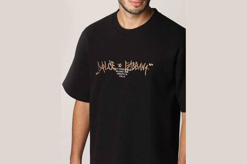 Dolce & Gabbana T-Shirt Dolce & Gabbana Embroidered Logo T-Shirt Black