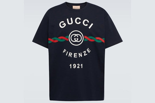 Gucci ‘Firenze 1921’ Print T-Shirt Dark Blue