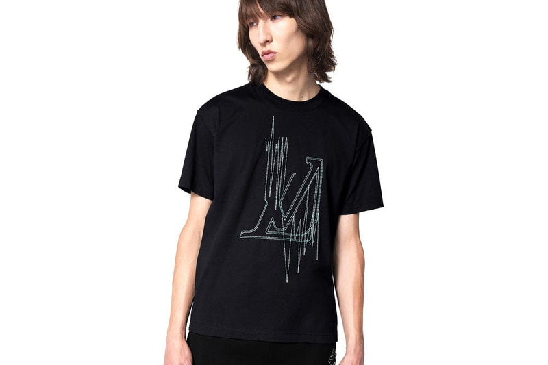 Áo Tshirt cổ V Louis Vuitton họa tiết viền cam Like Auth on web  TANYA