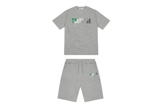 Trapstar Chenille Decoded Short Set Grey Green
