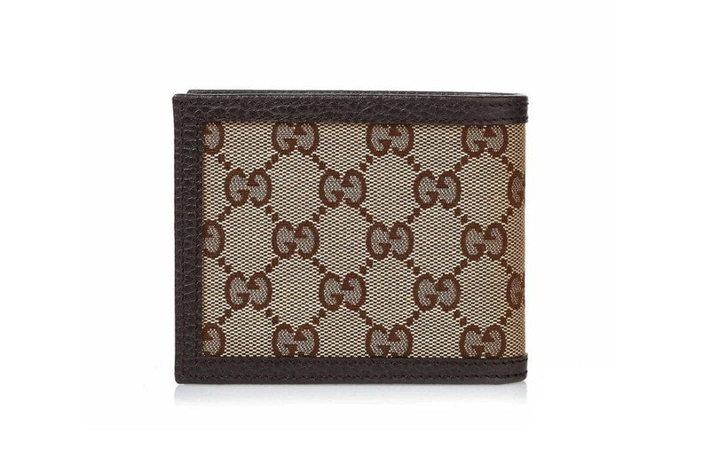 Gucci Wallet Gucci Brown Canvas Leather Wallet