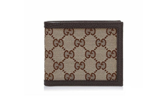 Gucci Brown Canvas Leather Wallet