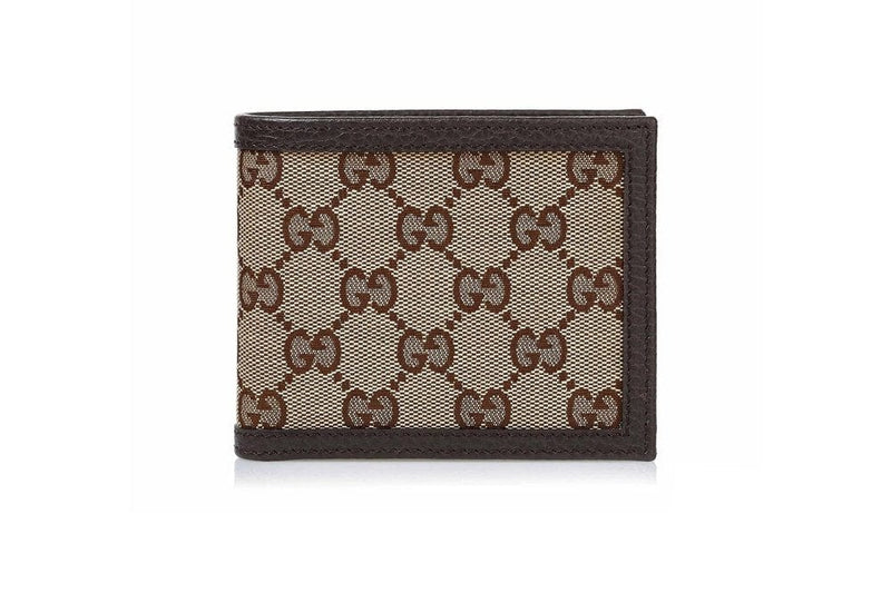 Gucci Wallet Gucci Brown Canvas Leather Wallet
